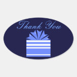 "Thank You" - Blue and White Gift Box Stickers