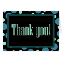 Thank You Blue Dots Black Background cards