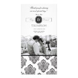 Thank You Blue Watercolor Dahlias Wedding photo cards