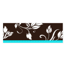 Thank You Bookmark Turquoise Blue Brown trendy Business Card Template