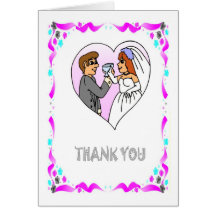 Thank you - Bride and groom, the toast Greeting Cards