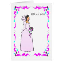 Thank you - Bride in pink Greeting Card