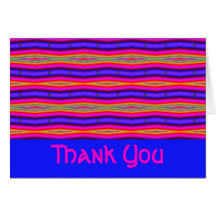 Thank You bright pink blue Greeting Cards