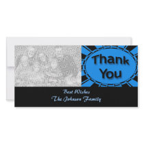 Thank You bright turquoise blue black
