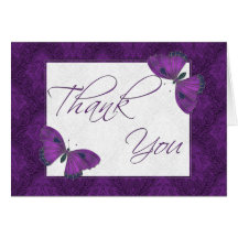 Thank You Butterfly Brocade Purple Cards