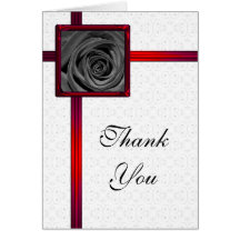 Thank You Card Black Rose