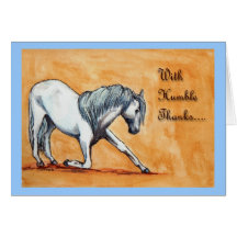 Thank you card Bowing horse