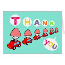 Thank You Card - Car with small cars