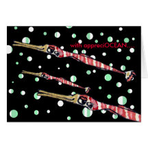 Thank You Card Cartoon Red Stripe Pipe Fish