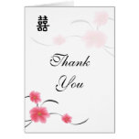 Thank You Card Cherry Blossom Double Happiness