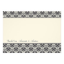 Thank you card - Damask Stripe 11 Announcement