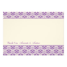 Thank you card - Damask Stripe 12 Personalized Invites