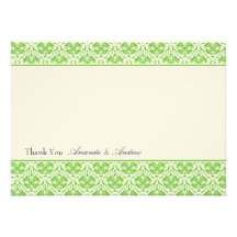 Thank you card - Damask Stripe 14 Personalized Invitations