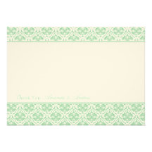 Thank you card - Damask Stripe 3 Invitations