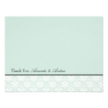 Thank you card - Damask Stripe 5 Custom Invites
