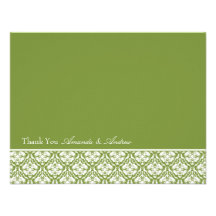 Thank you card - Damask Stripe 7 Invitation