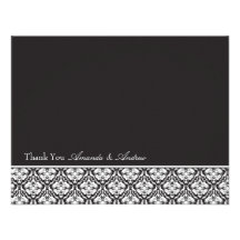Thank you card - Damask Stripe 8 Custom Announcements