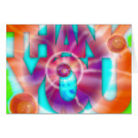 Thank You Card Disco Neon Colour Tie Dye
