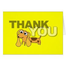 Thank You Card Duchound Yellow