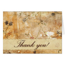 Thank you card in cream and brown