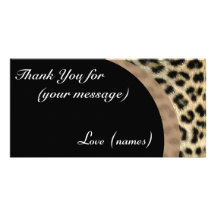 Thank You Card Pack of 10 - Leopard Print Custom Photo Card