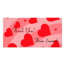 Thank You Card Pack of 10 - Rainbow of Hearts Photo Card Template