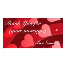 Thank You Card Pack of 10 - Rainbow of Hearts Photo Greeting Card
