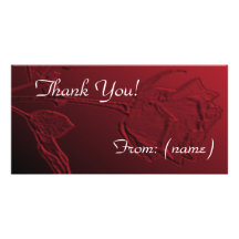 Thank You Card Pack of 10 - Red Rose Photo Card Template