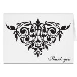 Thank you card silhouette chandelier fleur di lis