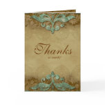 Thank You Card Wedding Antique Verdigris