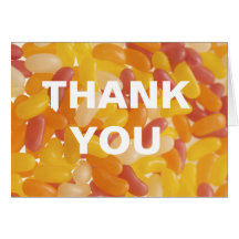 Thank you card with Jelly bean back ground