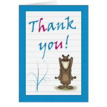 Thank you card with smiling bear acknowledgement