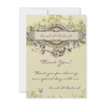 Thank You Cards for Wedding Vintage Ornate Invitation