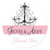 Thank You Chandelier Names Wedding Favour Stickers