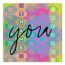 Thank You Colourful Card Custom Invitations