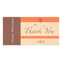 Thank You Coral Peony Photo Card