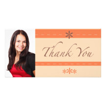 Thank You Coral Peony Photo Card