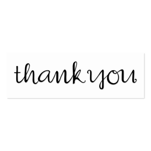 Thank You Cursive black Business Card