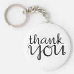 Thank You Cursive black Keychain