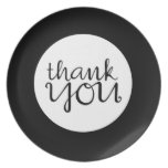 Thank You Cursive black Plate
