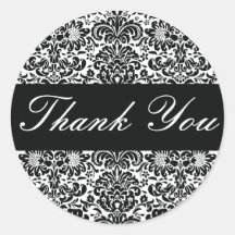 Thank You Damask Envelope Sticker Seal