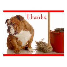 Thank You English Bulldog Pup Greeting Postcard