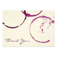 Thank You Flat Note Cards | Red Wine Theme