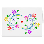 Thank You! Floral, Swirls and Heart Card