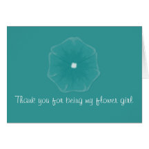 "Thank You...Flower Girl" - Dark Turquoise Pansy Cards