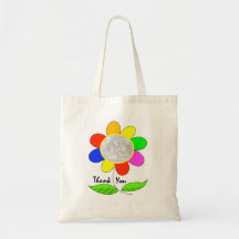 Thank you flower photo tote bag