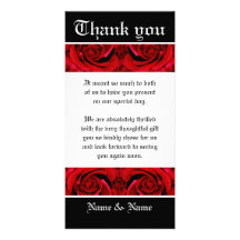 Thank you flower rose red ~ customize it photo greeting card
