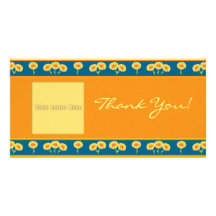 Thank You Flowers 1 Photo Card Template
