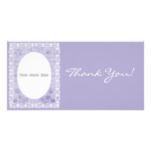 Thank You Flowers Lace Photo Card Template