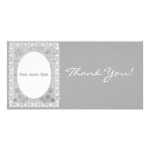 Thank You Flowers Lace Photo Card Template